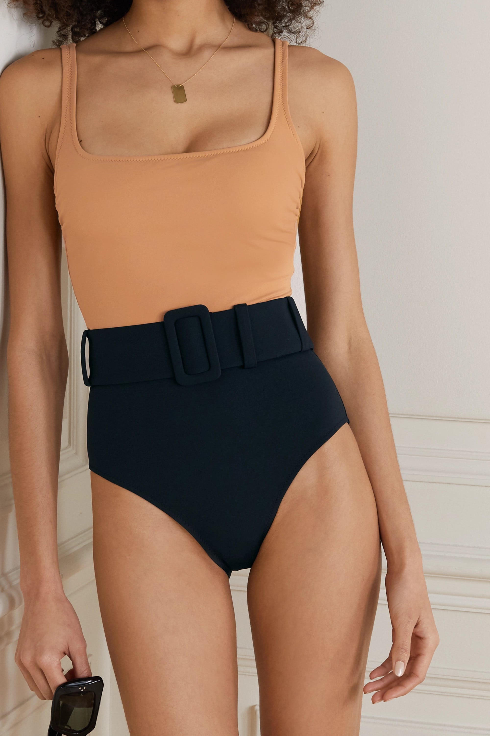 Evarae + Net Sustain Cassandra Belted Two Tone Stretch Econyl Swimsuit |  The 10 Biggest Swimwear Trends to Shop in 2021 | POPSUGAR Fashion Photo 75