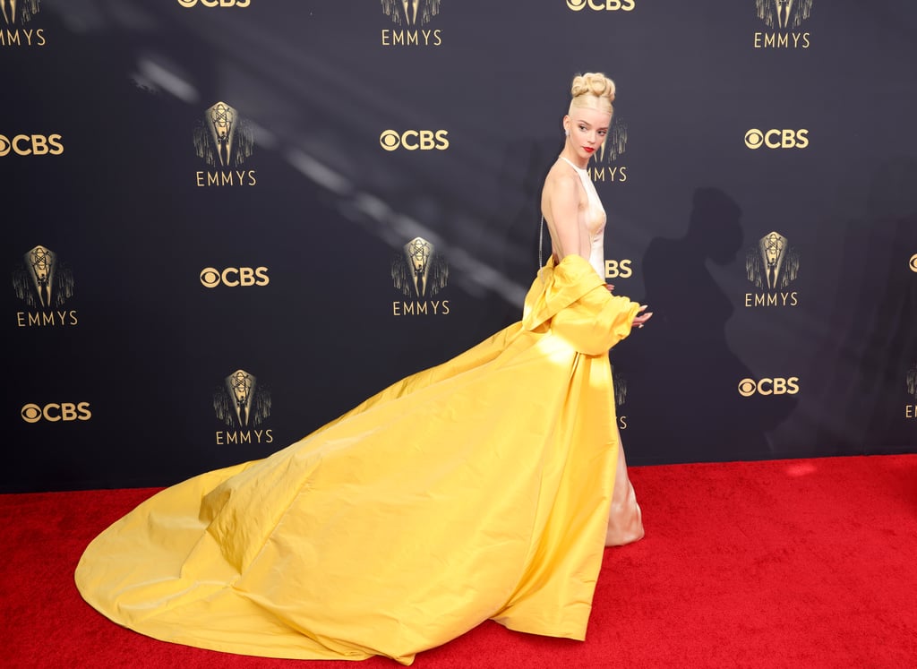 Anya Taylor-Joy Wears Golden Dior Dress at 2021 Emmys