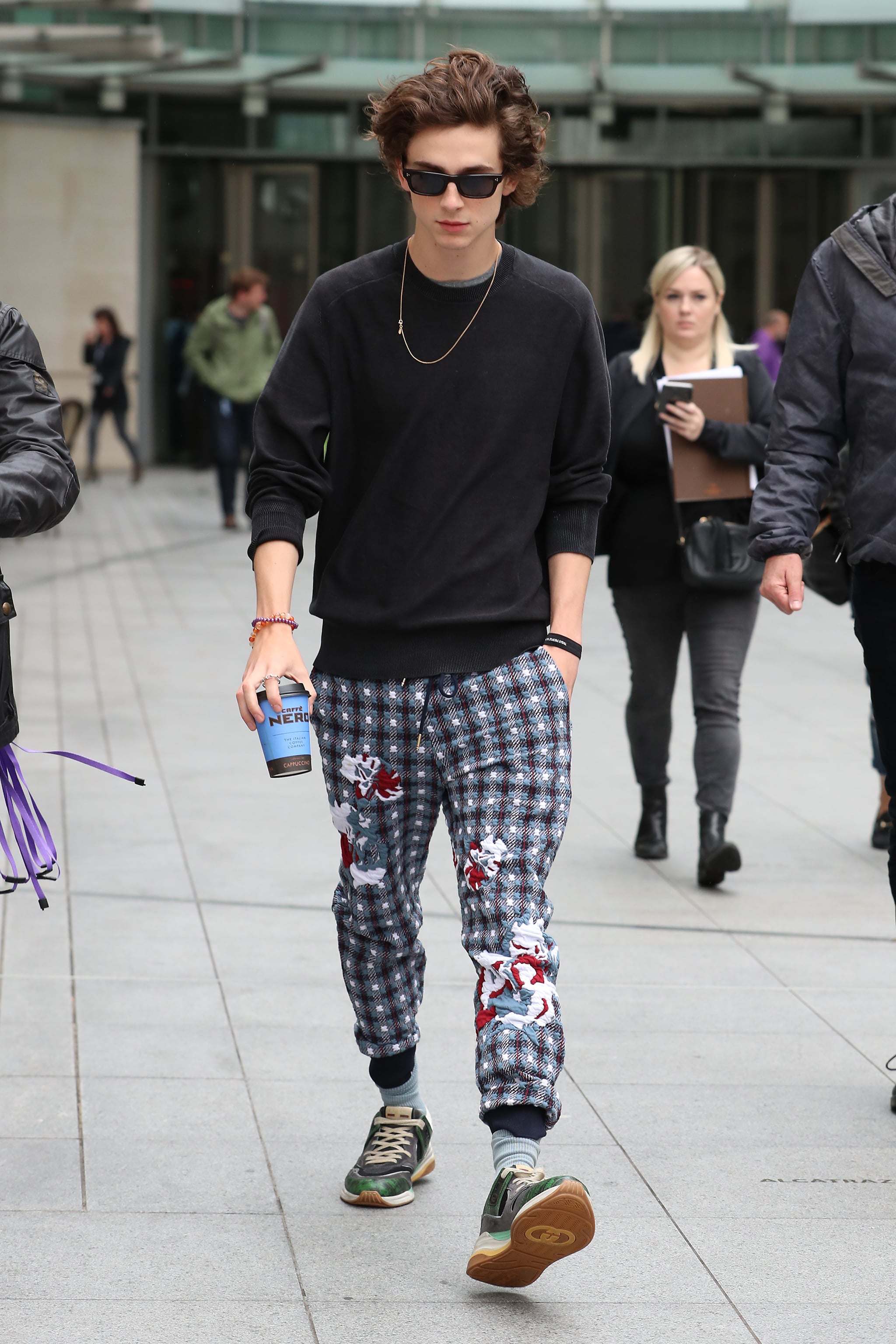 Timothee chalamet grey sweatpants sales