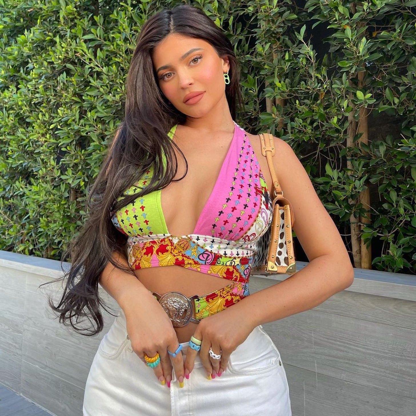 Kylie Jenner S 2 Toned Vintage Versace Top On Instagram Popsugar Fashion