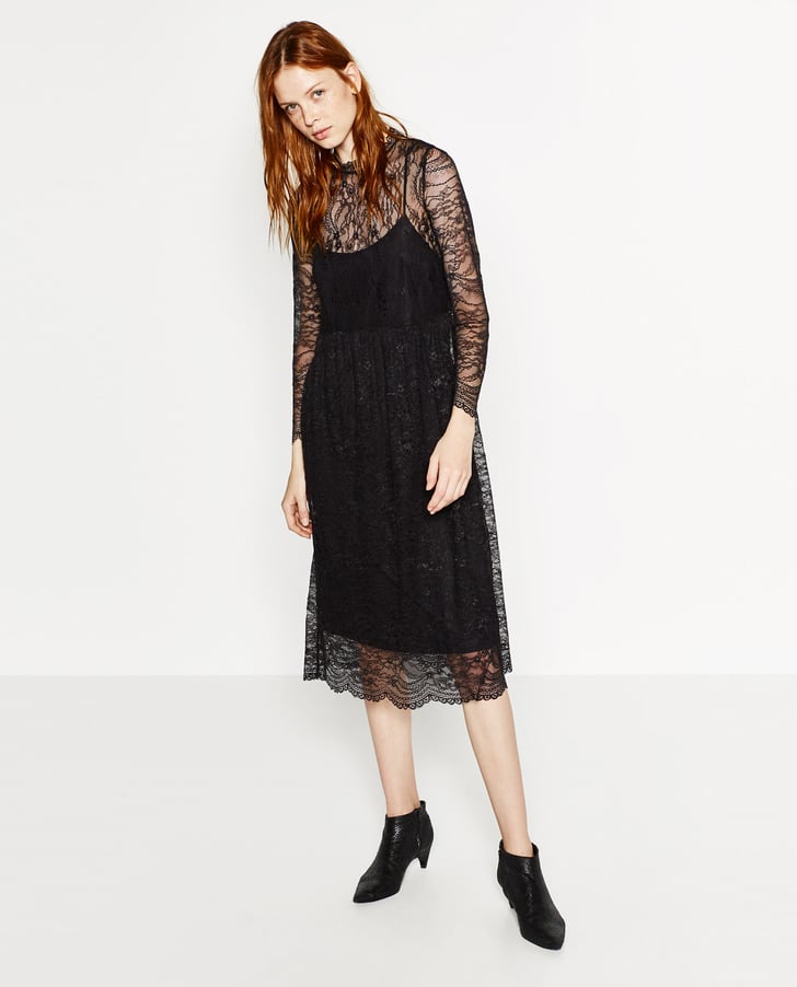 Zara Lace Midi Dress ($50) | Tea Dress Trend | POPSUGAR Fashion Photo 21
