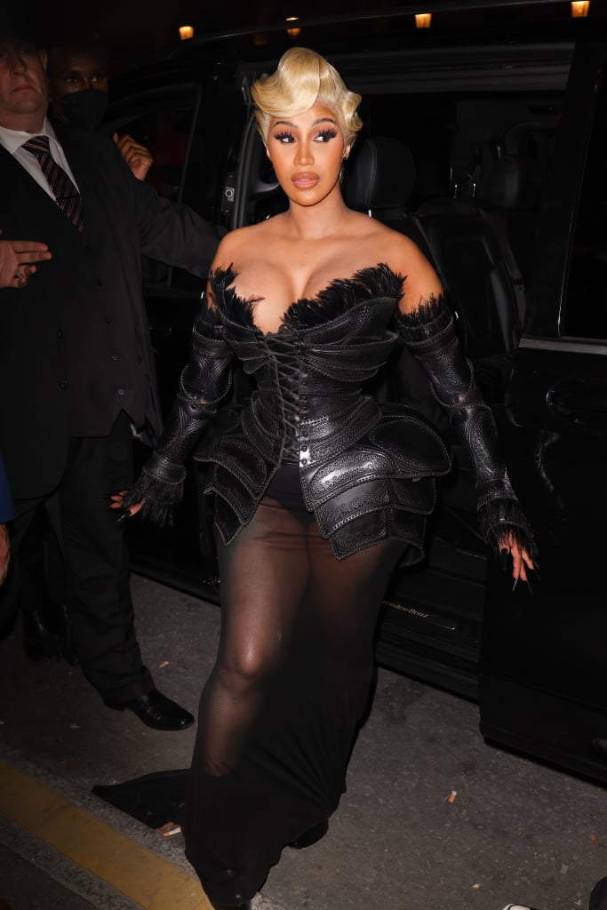 Cardi B Looked Like Catwoman in Black Corset Dress