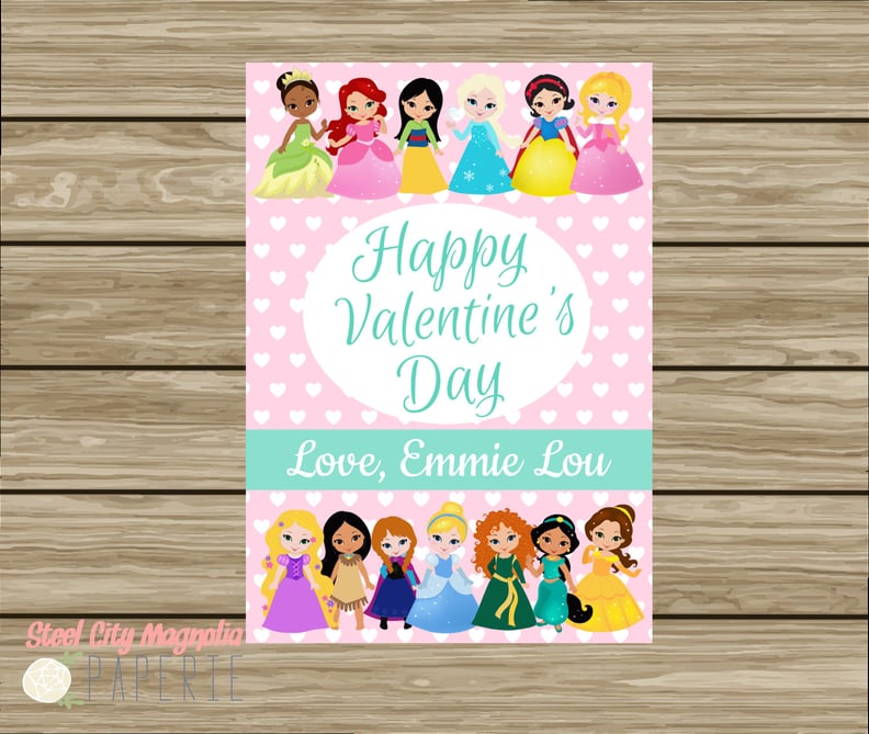 Disney Princesses Cartoon Valentines