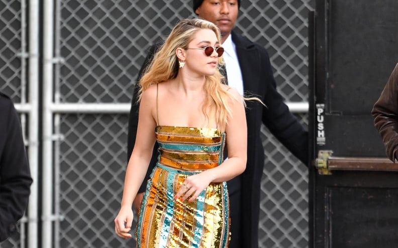 florence pugh sequin dress Florence Pugh wears backless sequin dress at Dune London premiere