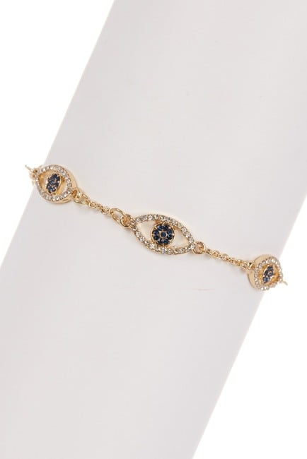 Sterling Forever 14K Gold Plated Evil Eye CZ Bracelet