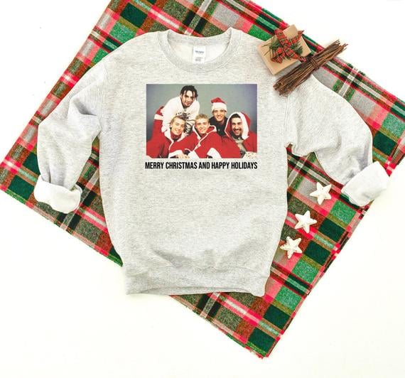 Merry Christmas Happy Holidays *NSYNC Christmas Crewneck Sweatshirt