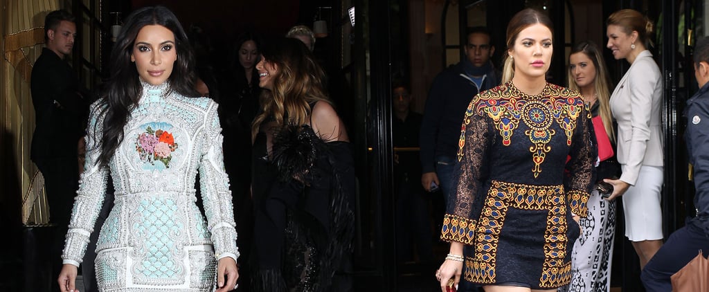 Kim and Khloe Kardashian Dresses in Paris