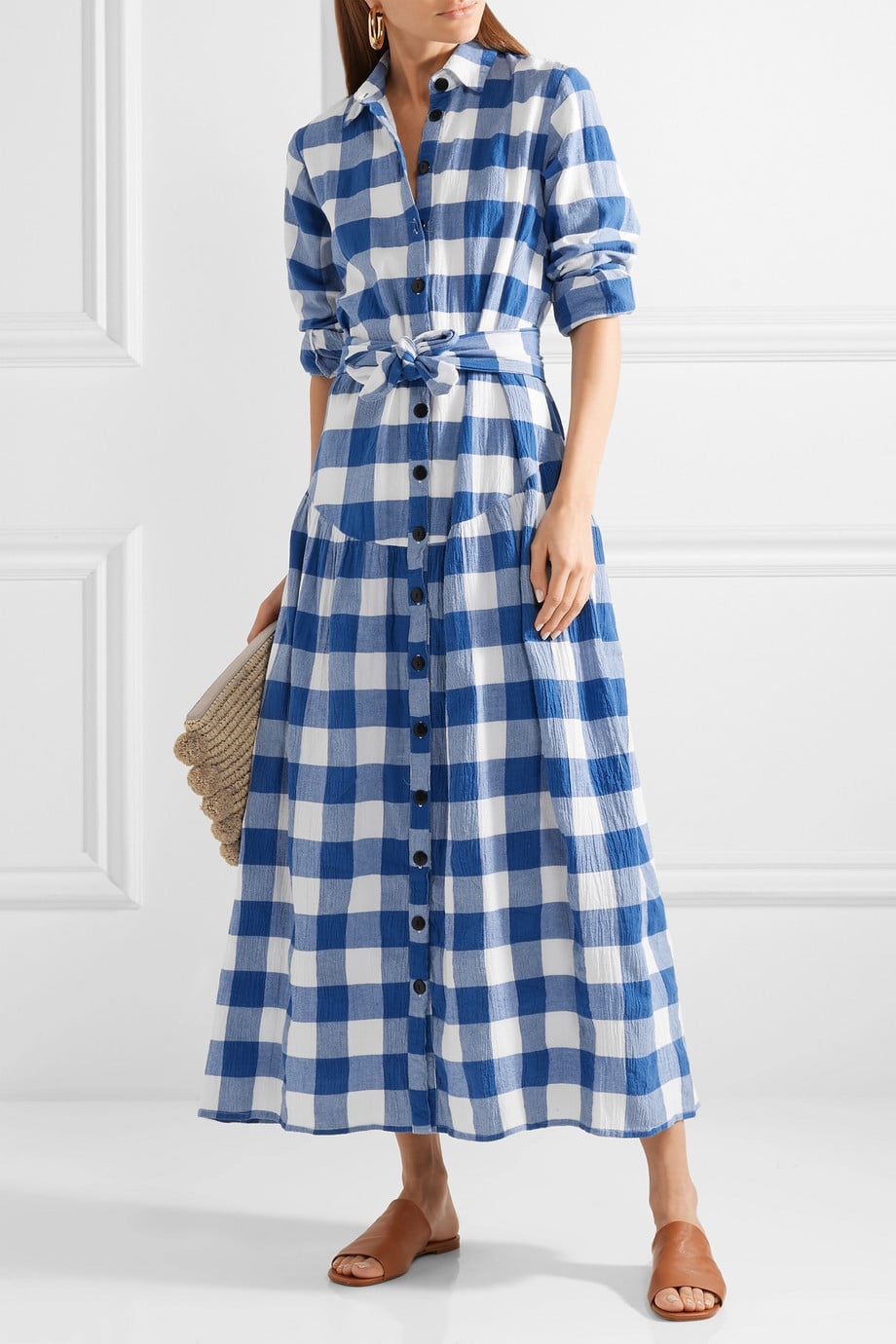 Mara Hoffman Joni Gingham Maxi Dress ...