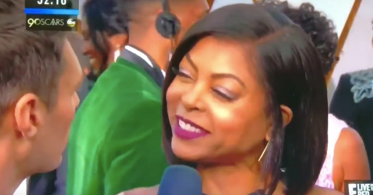 Taraji P. Henson and Ryan Seacrest at the Oscars 2018 POPSUGAR Celebrity