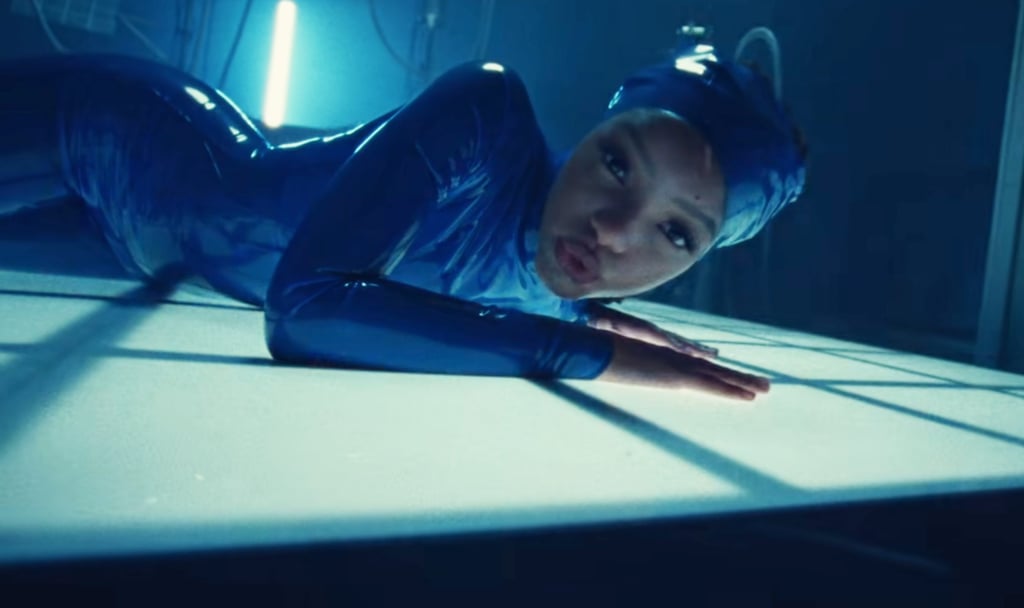 Chloe x Halle's Blue Latex Bodysuits