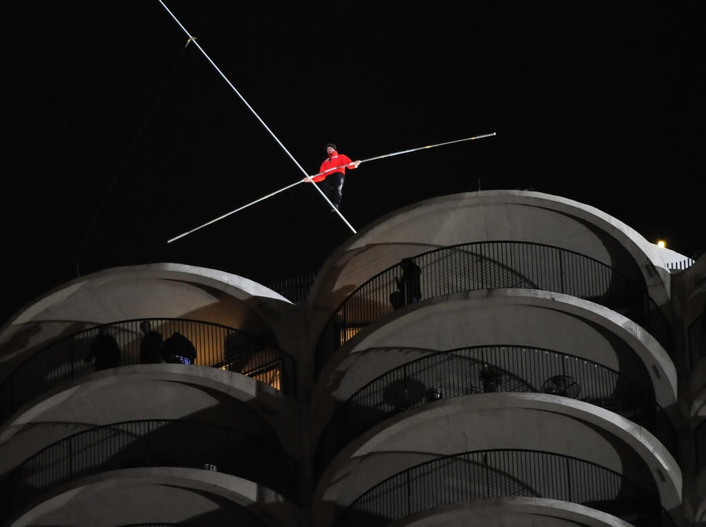 Nik Wallenda Walks a Tightrope Between Chicago Buildings