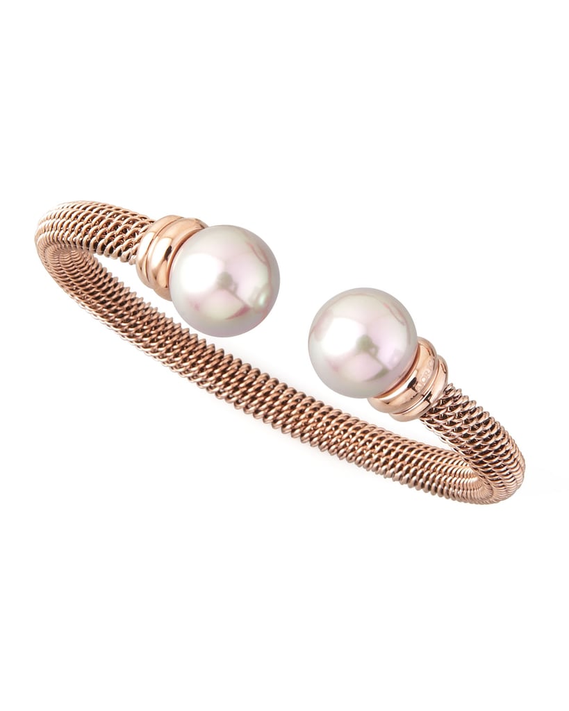 Majorica Pearl-Cap Bangle, Rose Gold ($90)