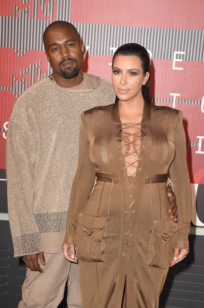 Kim Kardashian and Kanye West MTV VMAs Red Carpet 2015