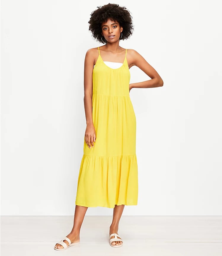 Loft Strappy Tiered Midi Dress