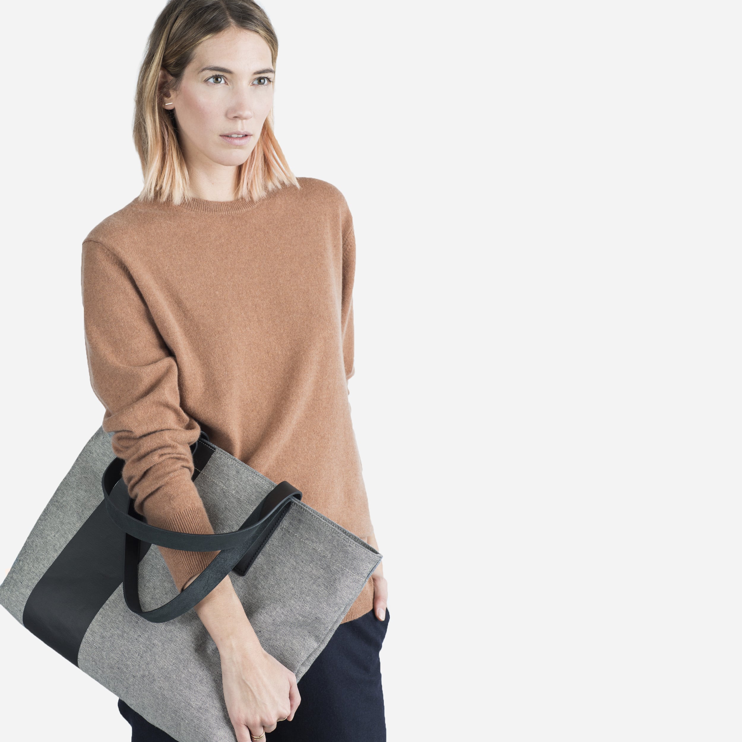 Everlane twill top zip tote