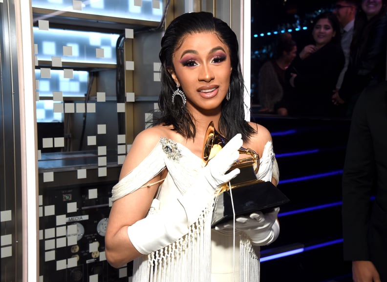 LOS ANGELES, CA - FEBRUARY 10:  Cardi B, winner of Best Rap Album for 'Invasion of Privacy,'  poses backstage during the 61st Annual GRAMMY Awards at Staples Center on February 10, 2019 in Los Angeles, California.  (Photo by Michael Kovac/Getty Images for