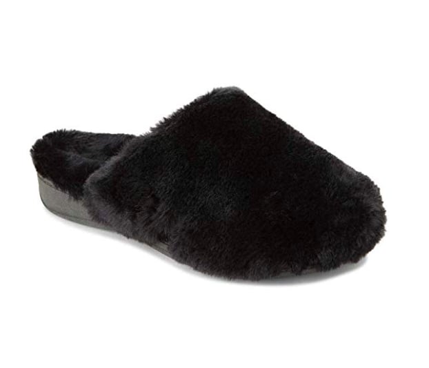 Vionic Women's Indulge Gemma Plush Slippers in Black | Oprah's Favorite ...