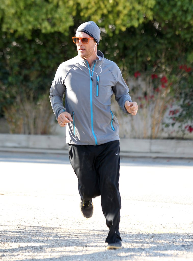 Matthew jogged solo for a bit.
