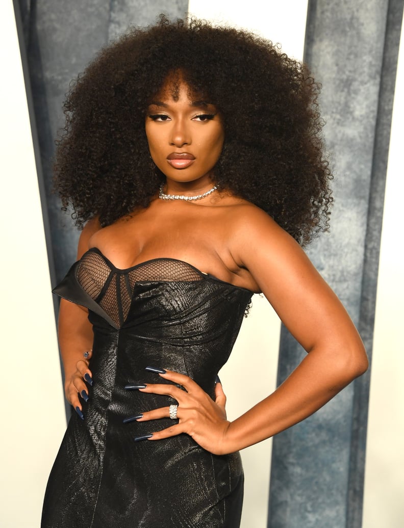 BEVERLY HILLS, CALIFORNIA - MARCH 12: Megan Thee Stallion arrives at the Vanity Fair Oscar Party Hosted By Radhika Jones at Wallis Annenberg Center for the Performing Arts on March 12, 2023 in Beverly Hills, California. (Photo by Steve Granitz/FilmMagic)