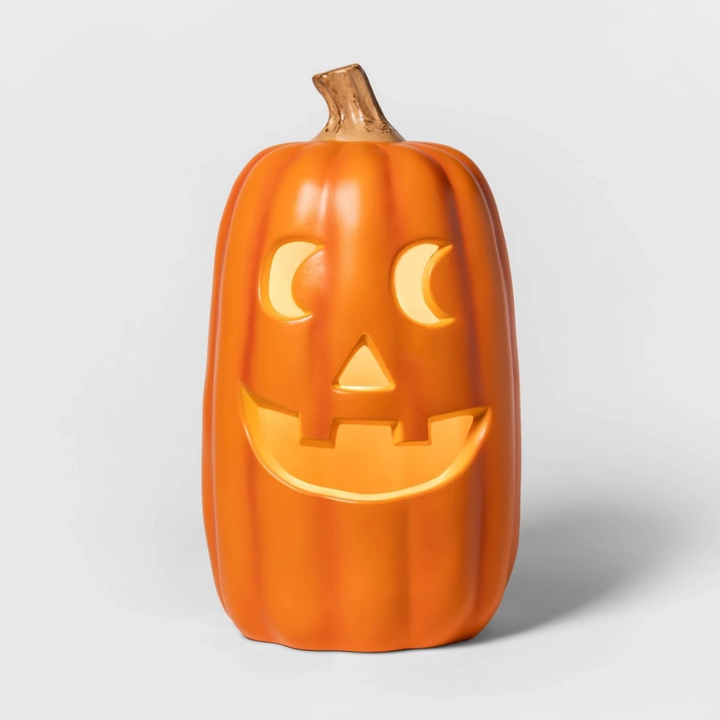 Lit Two Teeth Pumpkin Decorative Halloween Prop