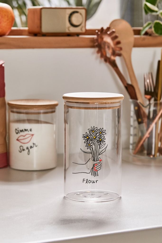 Large Wooden Lid Glass Storage Jar