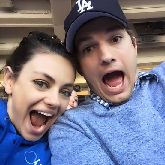 Ashton Kutcher and Mila Kunis Photobomb at Baseball Game