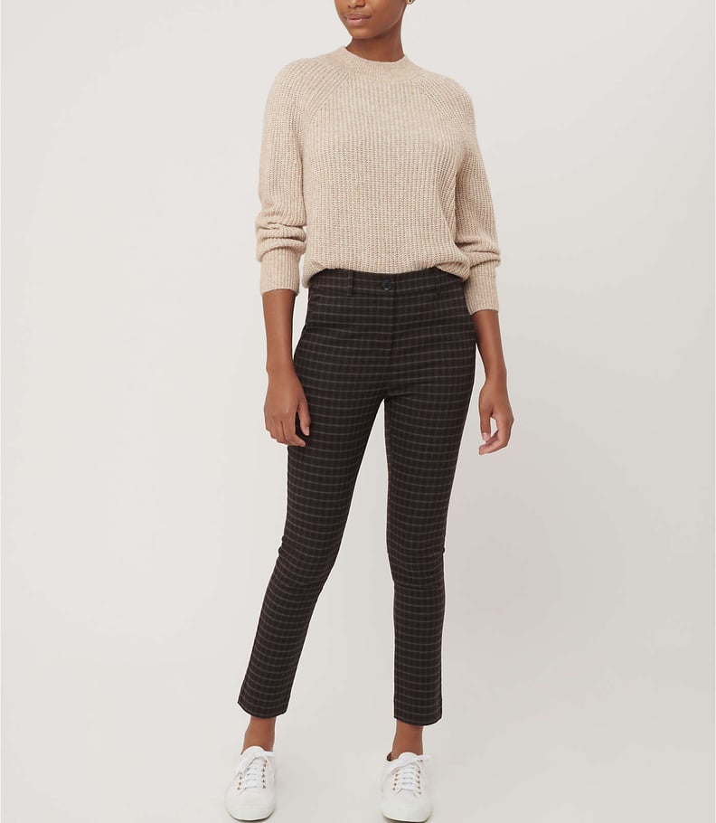 Plaid High Waist Skinny Ankle Pants