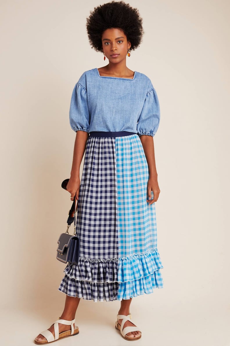 Gigi Ruffled Gingham Maxi Skirt