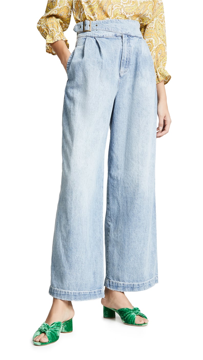 Free People Side Buckle Wide Leg Jeans