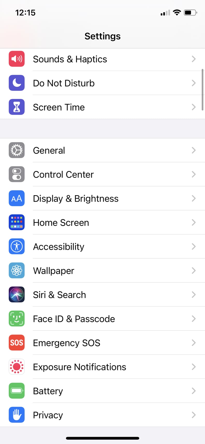 In Your Settings App, Click on Control Center