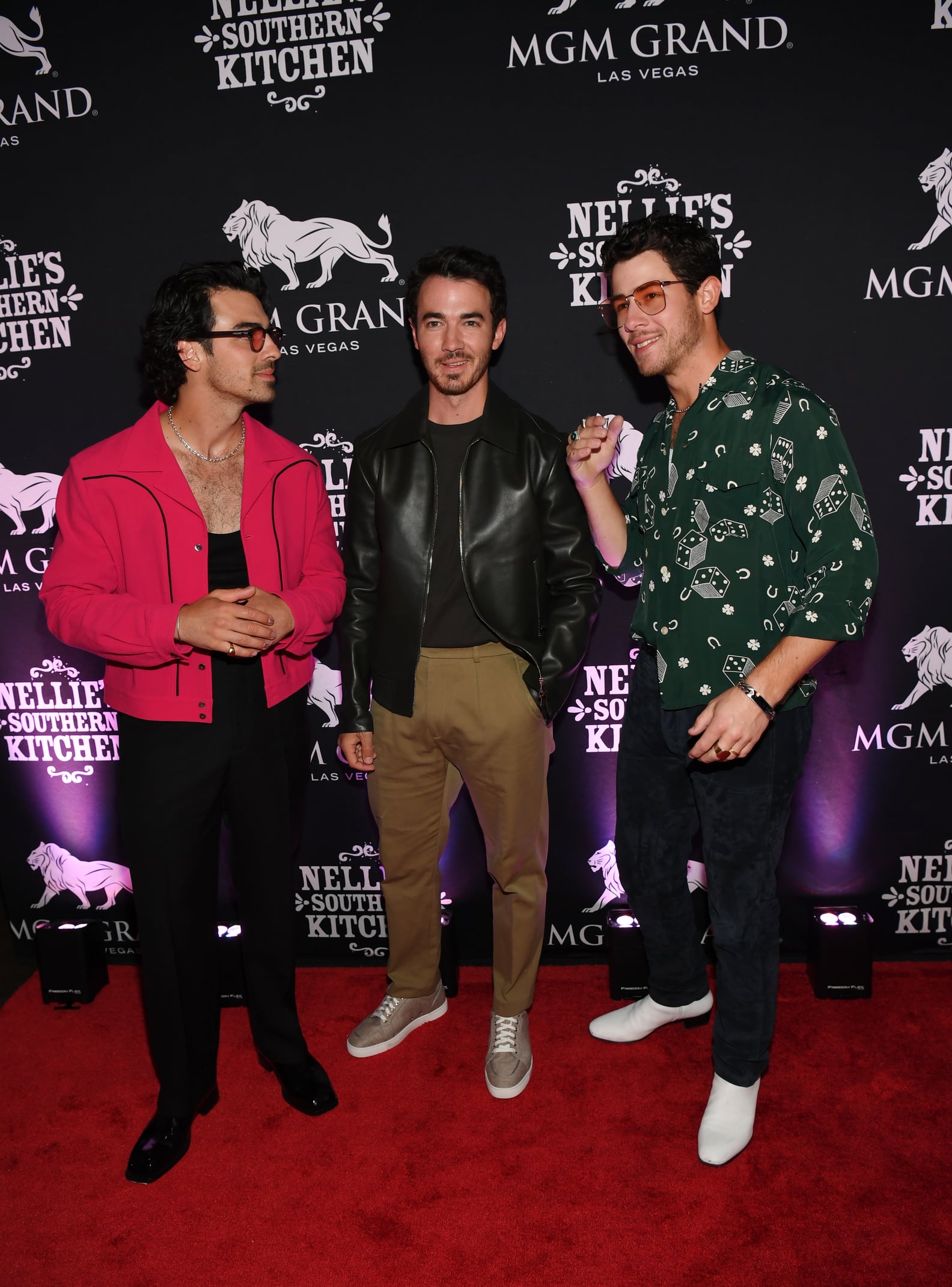 The Jonas Brothers at Nellie's Southern Kitchen Las Vegas PS Celebrity