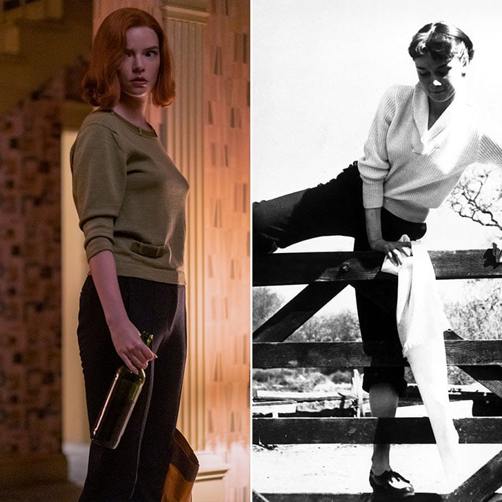 Both women wore loose, cropped raglan tops with cropped high-waist pants.