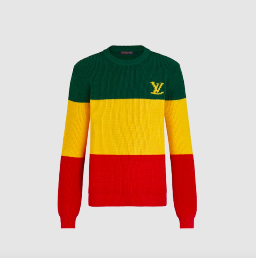 Louis Vuitton Runway Jamaican stripe pullover jumper crewneck sweater | c99  | REVERSIBLE