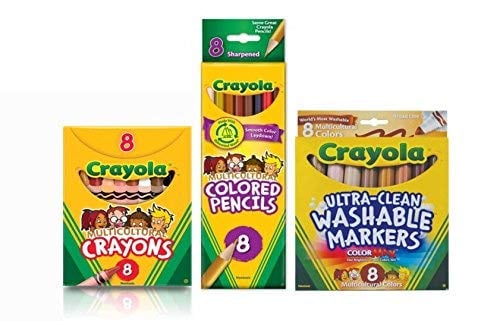 Multicultural Markers, Crayons and Pencils Bundle