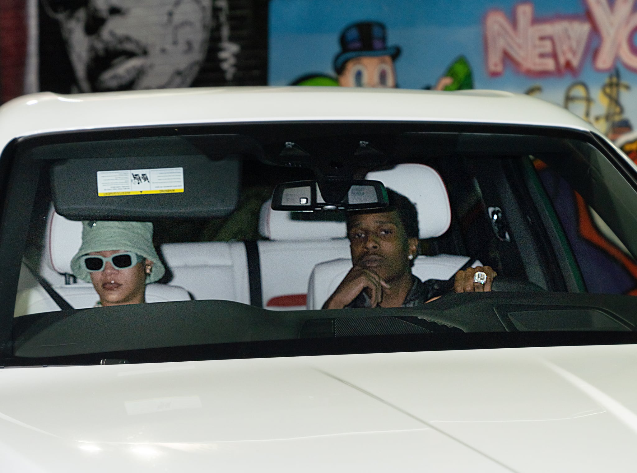Rihanna's Green Prada Bucket Hat With A$AP Rocky on Date | POPSUGAR Fashion
