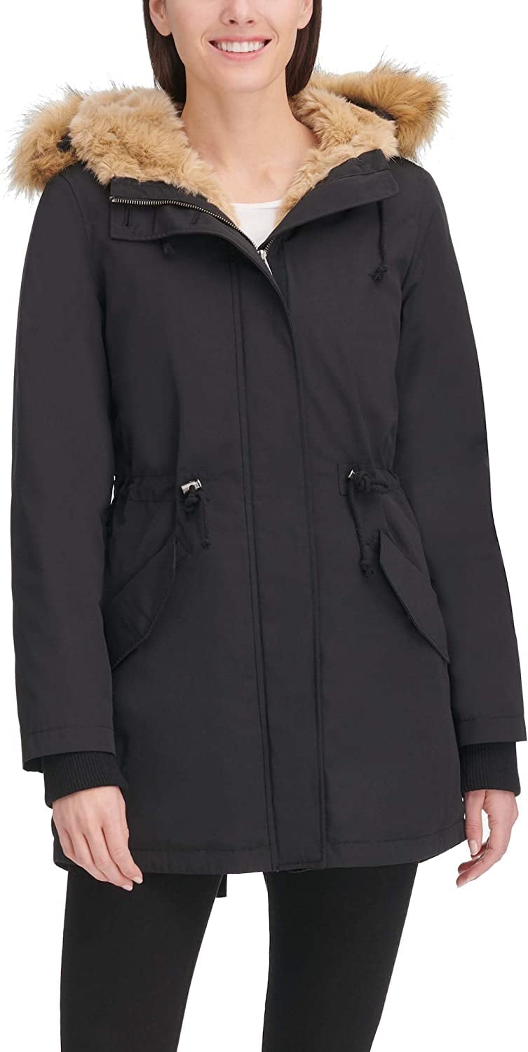 A Cozy Coat: Levi's Faux-Fur Lined Hooded Parka Jacket 