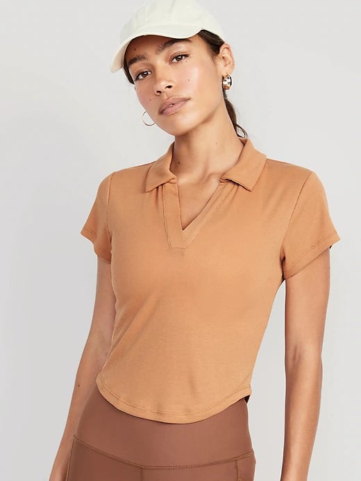 Old Navy UltraLite Rib-Knit Cropped Polo Shirt