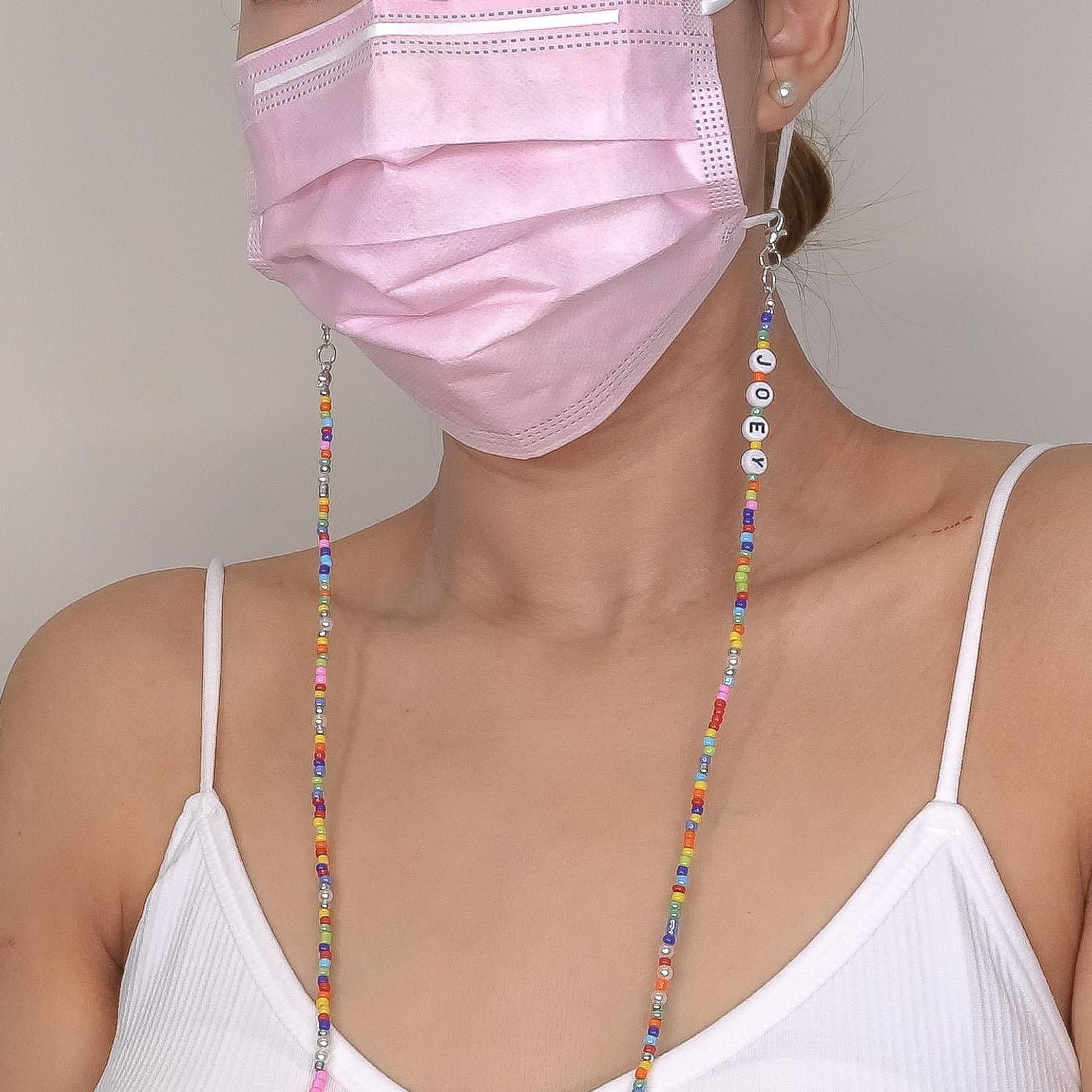 Delicate Crystal Bead Face Mask Chain And Eyeglasses String Holder