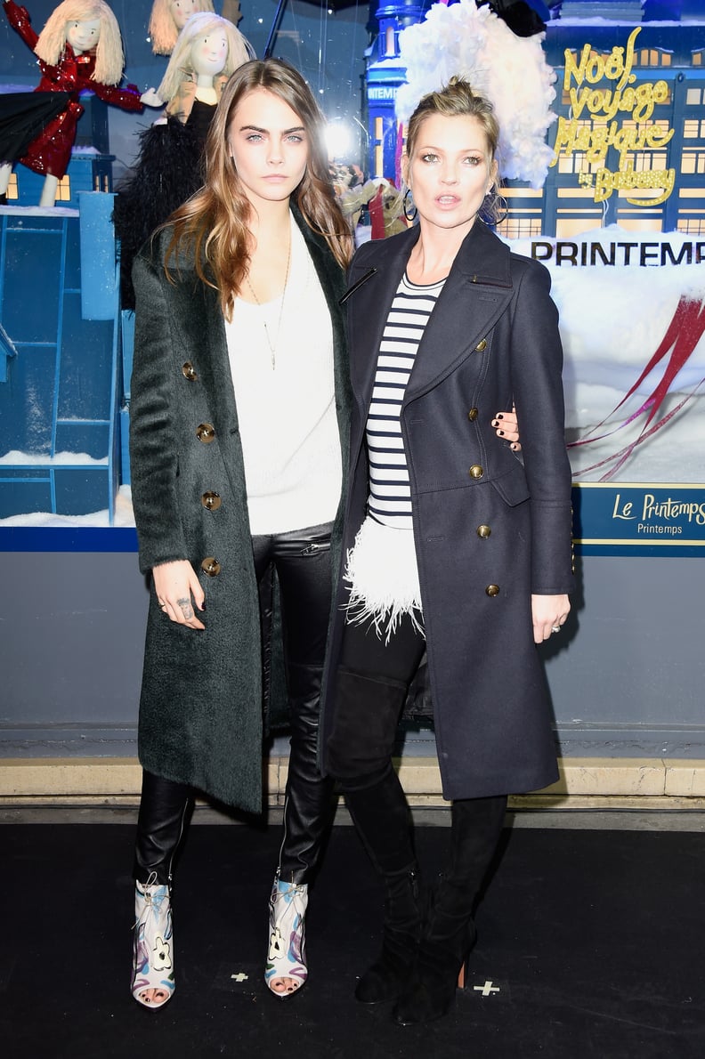 Cara Delevingne's and Kate Moss's Outerwear Style