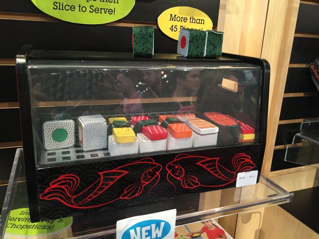 Kids can roll and slice their way to sushi heaven with Melissa and Doug's Roll, Wrap, and Slice Sushi Counter when it is released later this year.