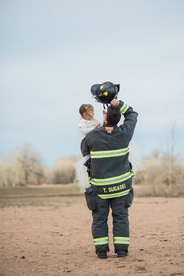 Father and Daughter Firefighter Photo Shoot