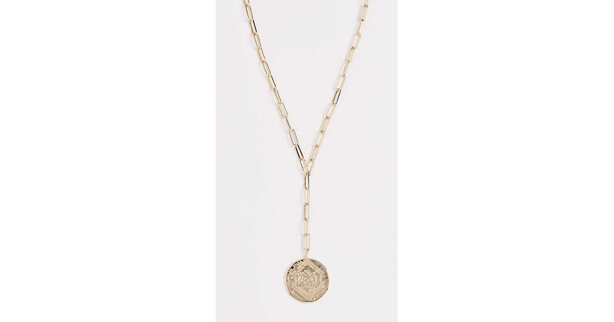Ana coin lariat necklace top