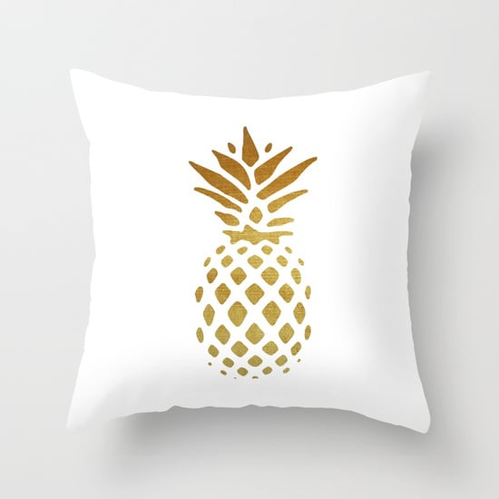 Golden Pineapple Throw Pillow Cover