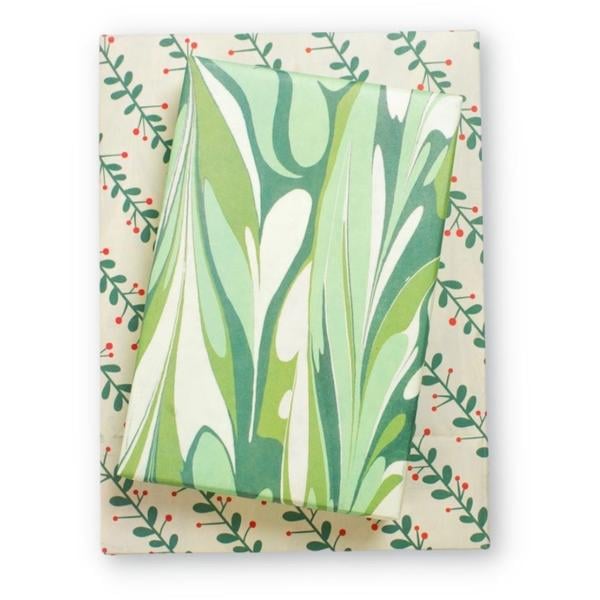 Marbled Mistletoe Christmas Wrapping Paper