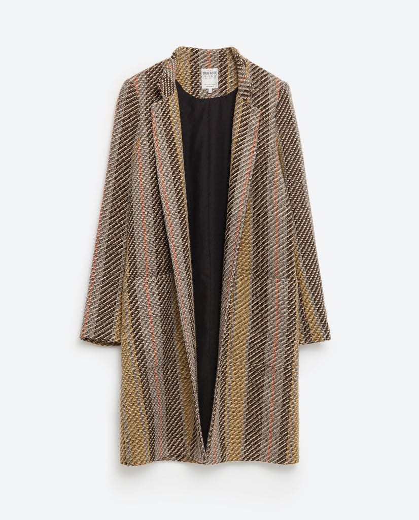 Zara Striped Jacquard Coat (149) Stripe Trend Shopping Spring 2016 POPSUGAR Fashion Photo 24