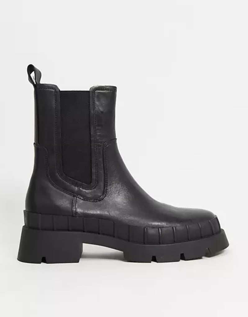 Mango Leather Chunky Sole Chelsea Boot