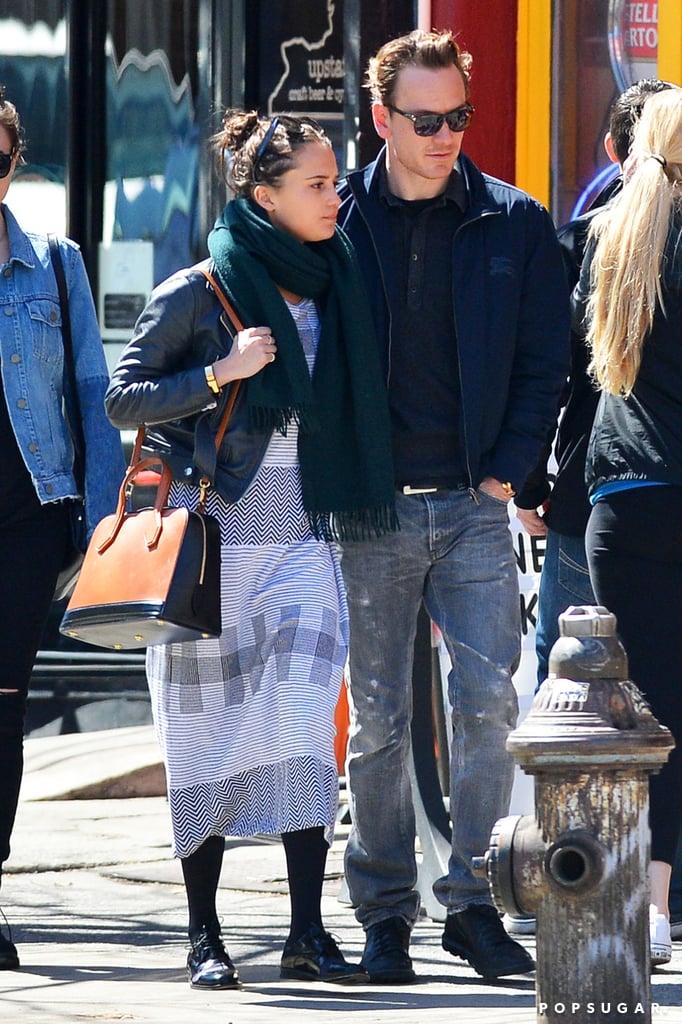 Michael Fassbender and Alicia Vikander Kissing in NYC