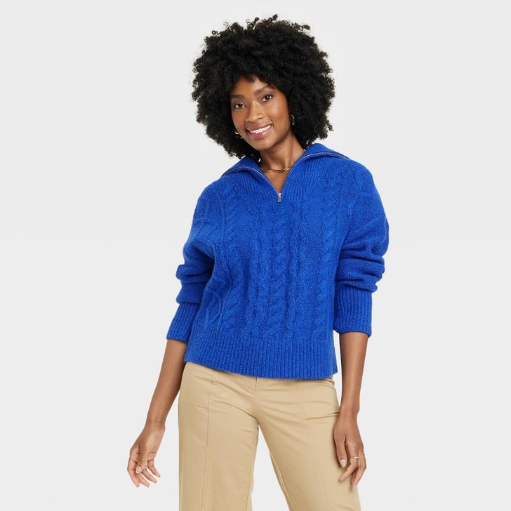 A New Day Women's Quarter Zip Sweater 