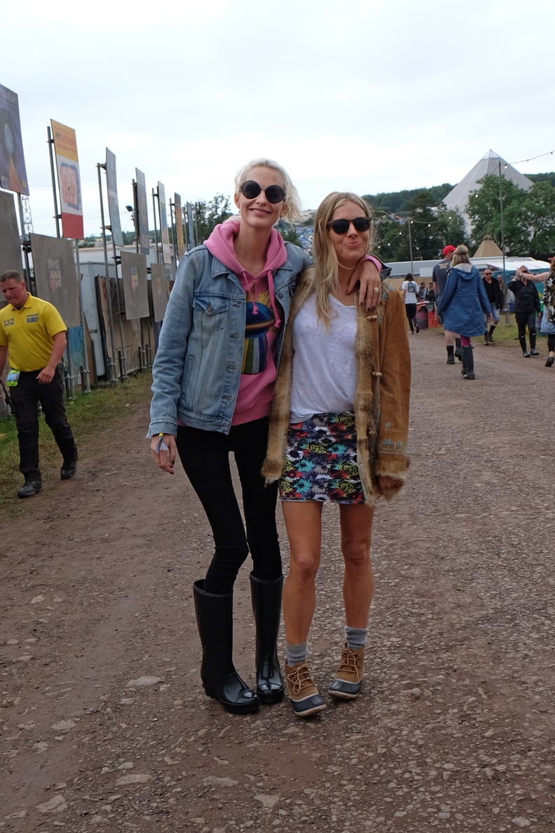 Poppy Delevingne and Sienna Miller at Glastonbury 2017