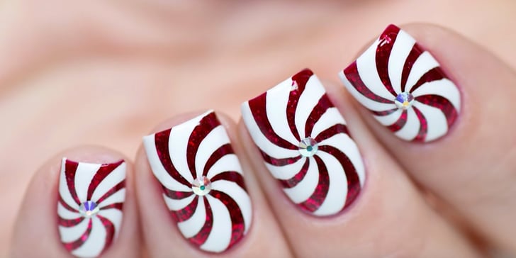 Candy Cane Nails Tutorial | POPSUGAR Beauty
